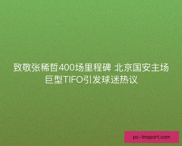 致敬张稀哲400场里程碑 北京国安主场巨型TIFO引发球迷热议
