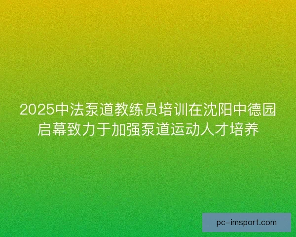 2025中法泵道教练员培训在沈阳中德园启幕致力于加强泵道运动人才培养